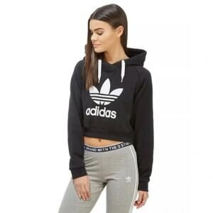 adidas Originals Trefoil Cropped Hoodie Size S
